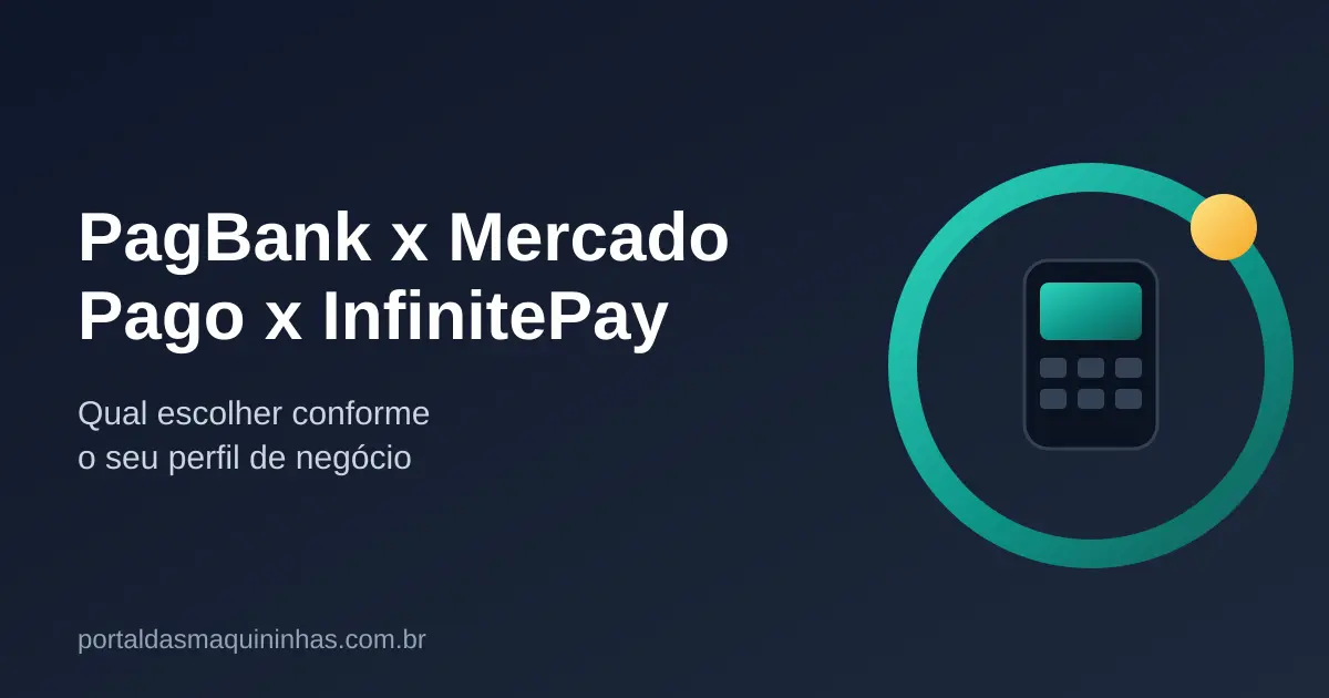 PagBank x Mercado Pago x InfinitePay: Qual Maquininha Escolher (Taxas 2026)